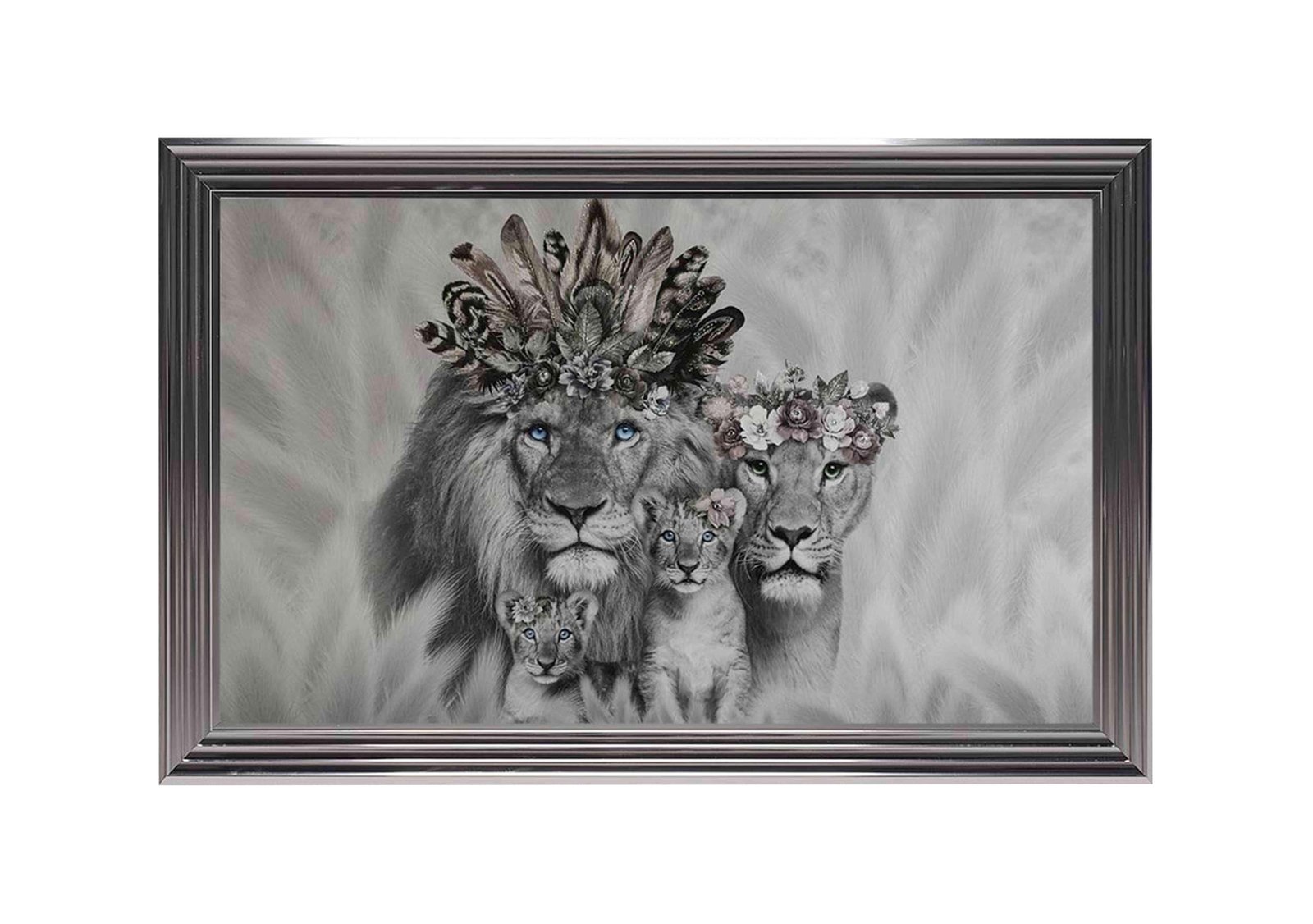 Lion Family 2 Framed Art in  on Furniture Village